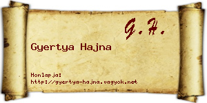Gyertya Hajna névjegykártya